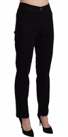 Black High Waist Straight Casual Trouser Pant 4