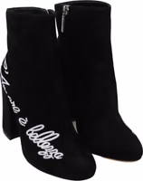 Black Suede L'Amore E'Bellezza Boots Shoes 4