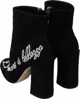 Black Suede L'Amore E'Bellezza Boots Shoes 5