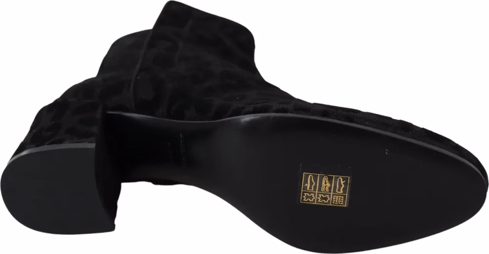 Black Leopard Short Boots Zipper Shoes