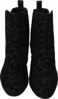 Black Leopard Short Boots Zipper Shoes 3