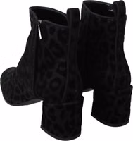 Black Leopard Short Boots Zipper Shoes 5