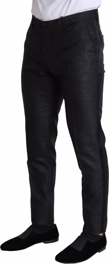 Black Metallic Skinny Trouser Dress