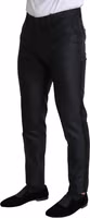 Black Metallic Skinny Trouser Dress 1