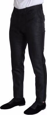 Black Metallic Skinny Trouser Dress