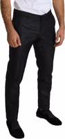 Black Metallic Skinny Trouser Dress 3