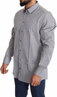 Black White Checkered GOLD Dress Cotton Shirt 2
