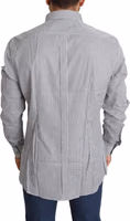 Black White Checkered GOLD Dress Cotton Shirt 3