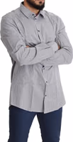 Black White Checkered GOLD Dress Cotton Shirt 5