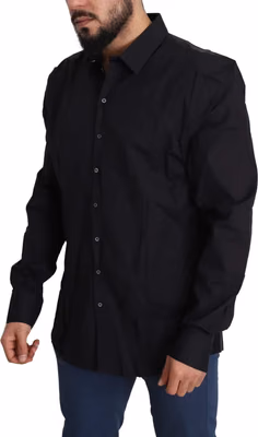 Black Cotton Stretch Dress SICILIA Shirt