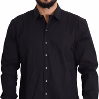 Black Cotton Stretch Dress SICILIA Shirt 4