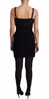 Black Lace Up Floral Corset Bustier Mini Dress 1