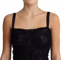 Black Lace Up Floral Corset Bustier Mini Dress 2
