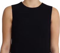 Black Viscose Stretch A-line Shift Mini Dress 2