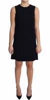 Black Viscose Stretch A-line Shift Mini Dress 3