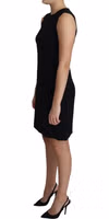 Black Viscose Stretch A-line Shift Mini Dress 4
