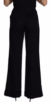 Black Cashmere Wide Leg Women Trouser Pants 2