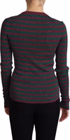 Multicolor Stripes Crew Neck Pullover Sweater 1
