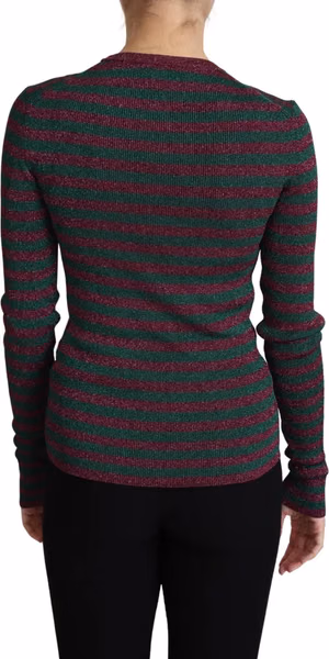 Multicolor Stripes Crew Neck Pullover Sweater