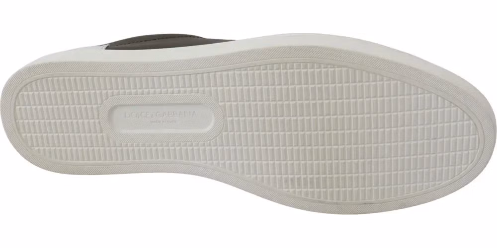 White Green Leather Low Top Sneakers Shoes