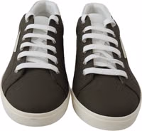 White Green Leather Low Top Sneakers Shoes 3