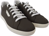 White Green Leather Low Top Sneakers Shoes 4