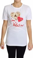 White San Valentino Heart Crystals T-shirt Top 3