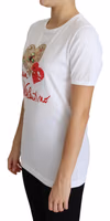 White San Valentino Heart Crystals T-shirt Top 4