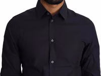 Navy Blue Cotton Formal Dress Shirt 2