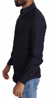 Navy Blue Cotton Formal Dress Shirt 4