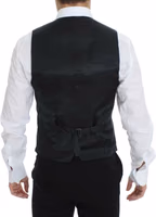 Gray Wool Stretch Dress Blazer Vest 3