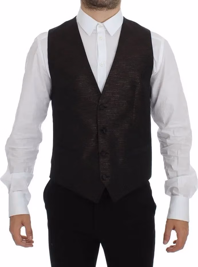 Black Wool Logo Dress Gilet Vest