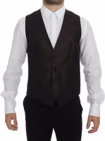 Black Wool Logo Dress Gilet Vest 1