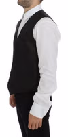 Black Wool Logo Dress Gilet Vest 2