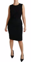 Black Floral Lace Sheath Gown Dress 1