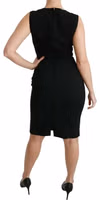 Black Floral Lace Sheath Gown Dress 5