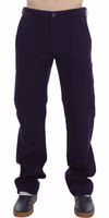 Purple Cotton Stretch Purple Fit  Pants 1