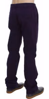 Purple Cotton Stretch Purple Fit  Pants 4