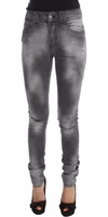 Gray Wash Cotton Blend Slim Fit Denim Jeans Pants 1