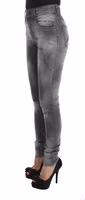 Gray Wash Cotton Blend Slim Fit Denim Jeans Pants 2