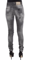 Gray Wash Cotton Blend Slim Fit Denim Jeans Pants 3