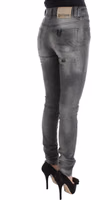 Gray Wash Cotton Blend Slim Fit Denim Jeans Pants 4