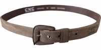 Brown Leather Logo Buckle Waist Belt 2
