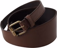 Brown Leather Gold Metal Buckle Belt 1