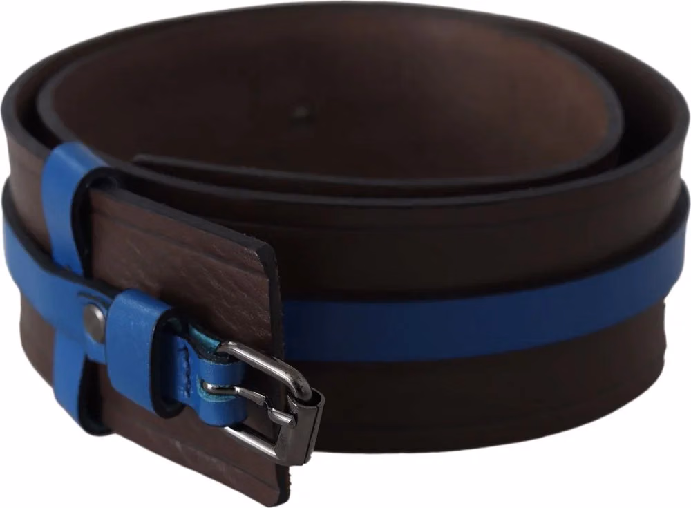 Brown Thin Blue Line Leather Buckle Belt