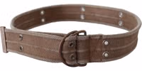 Beige Leather Logo Belt Sling Cintura Buckle Belt 2