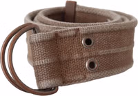 Beige Leather Logo Belt Sling Cintura Buckle Belt 3