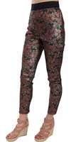 Multicolor Iridescent Brocade Jacquard Trousers Crop Pants 3