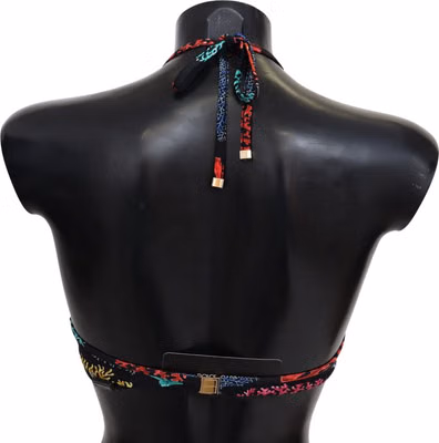 Black Corals Print Women Beachwear Bikini Tops