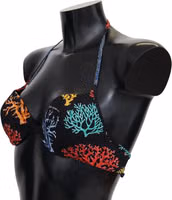 Black Corals Print Women Beachwear Bikini Tops 4